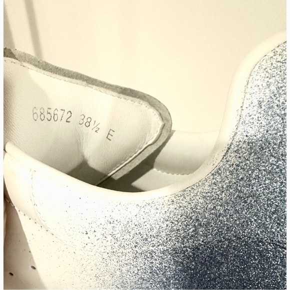 ALEXANDER McQueen Oversized Sneakers Ombre Blue Glitter Airbrush NEW size 38.5 - Picture 5 of 16